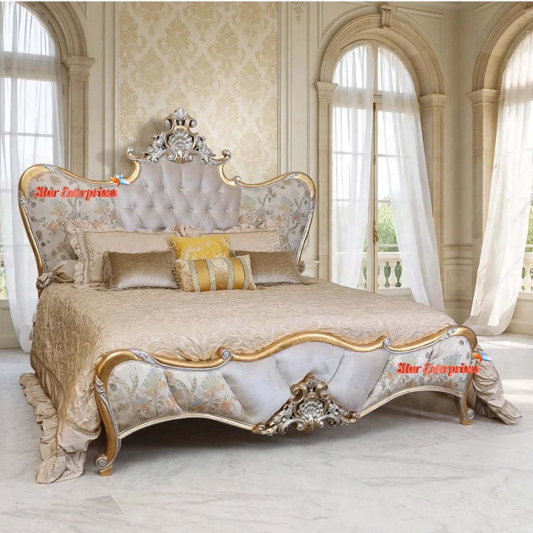 Wooden Classical Carved Bed BD-174 - Image 2
