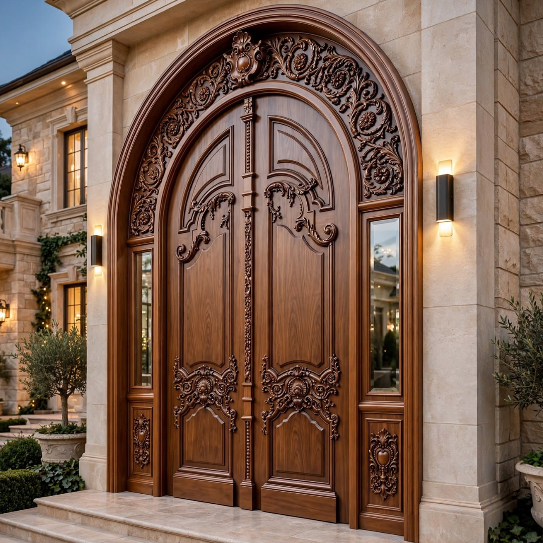 Wooden Classical Carved Door DR-086 - Image 3