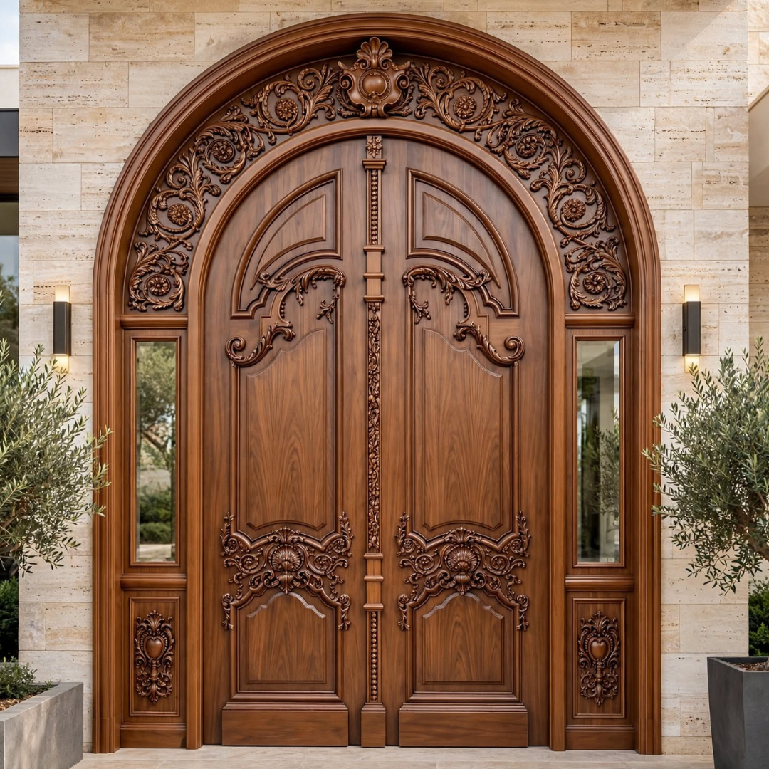 Wooden Classical Carved Door DR-086