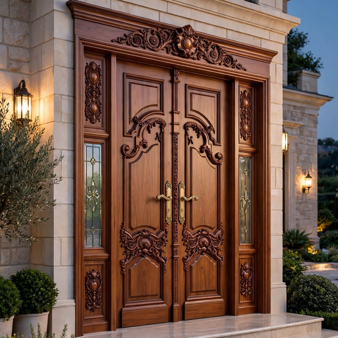 Wooden Handcrafted Front Door DR-087 - Image 2