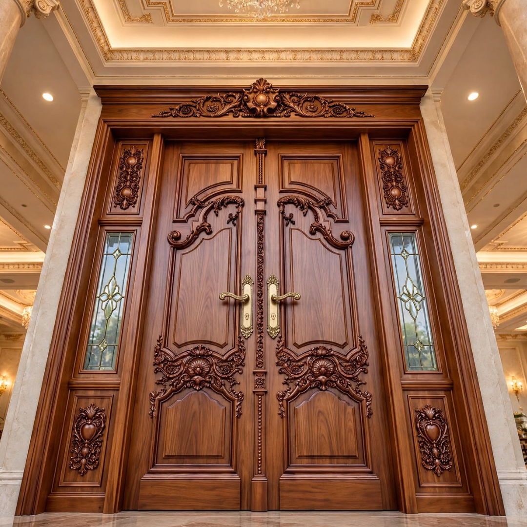 Wooden Handcrafted Front Door DR-087 - Image 3