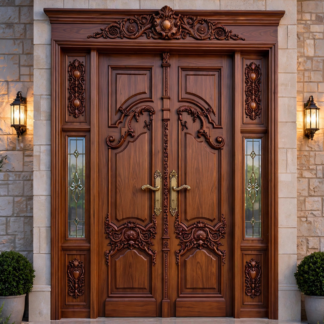 Wooden Handcrafted Front Door DR-087