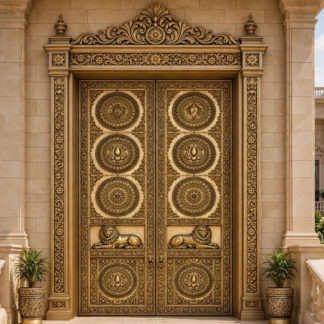 Wooden Heavy Carved Home Door DR-088