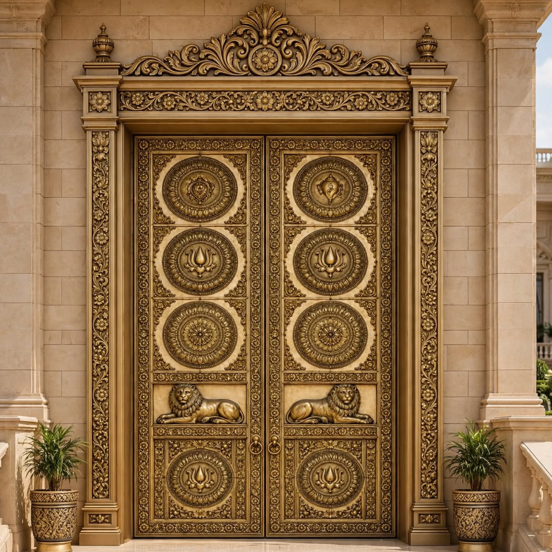 Wooden Heavy Carved Home Door DR-088