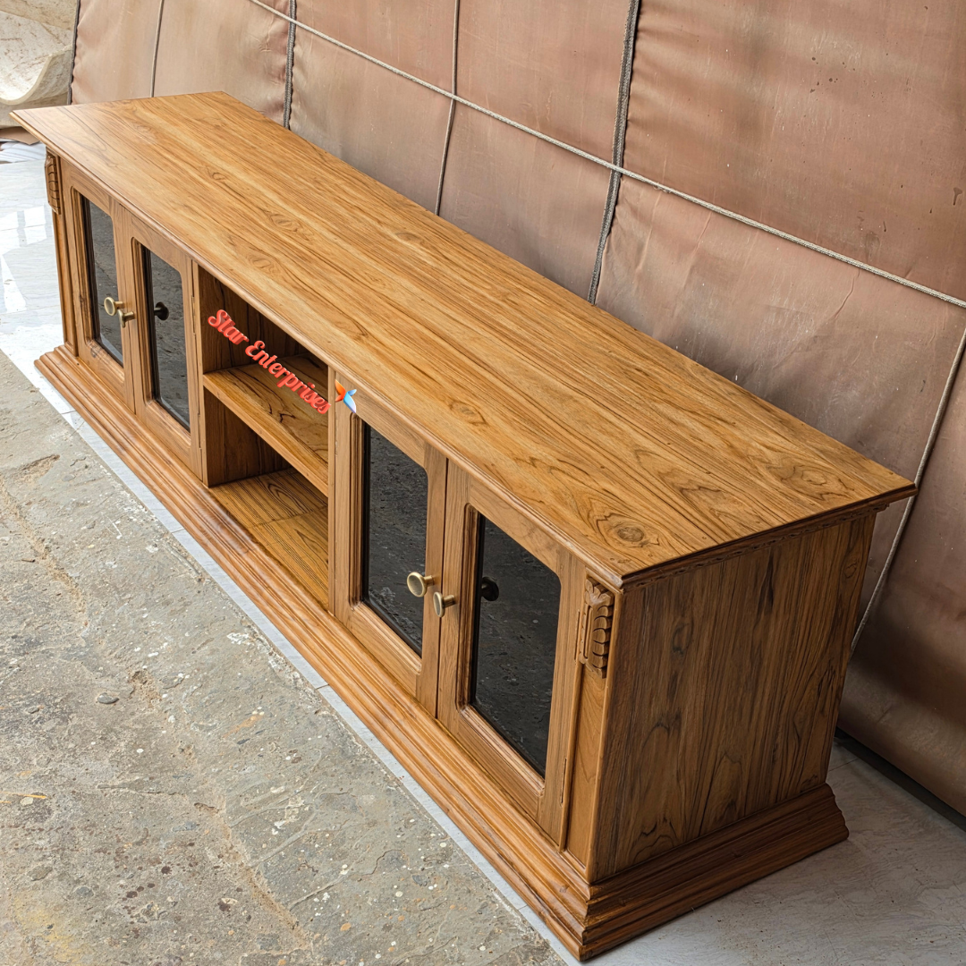 Premium Teak Wood TV Cabinet TVCB-067 - Image 3