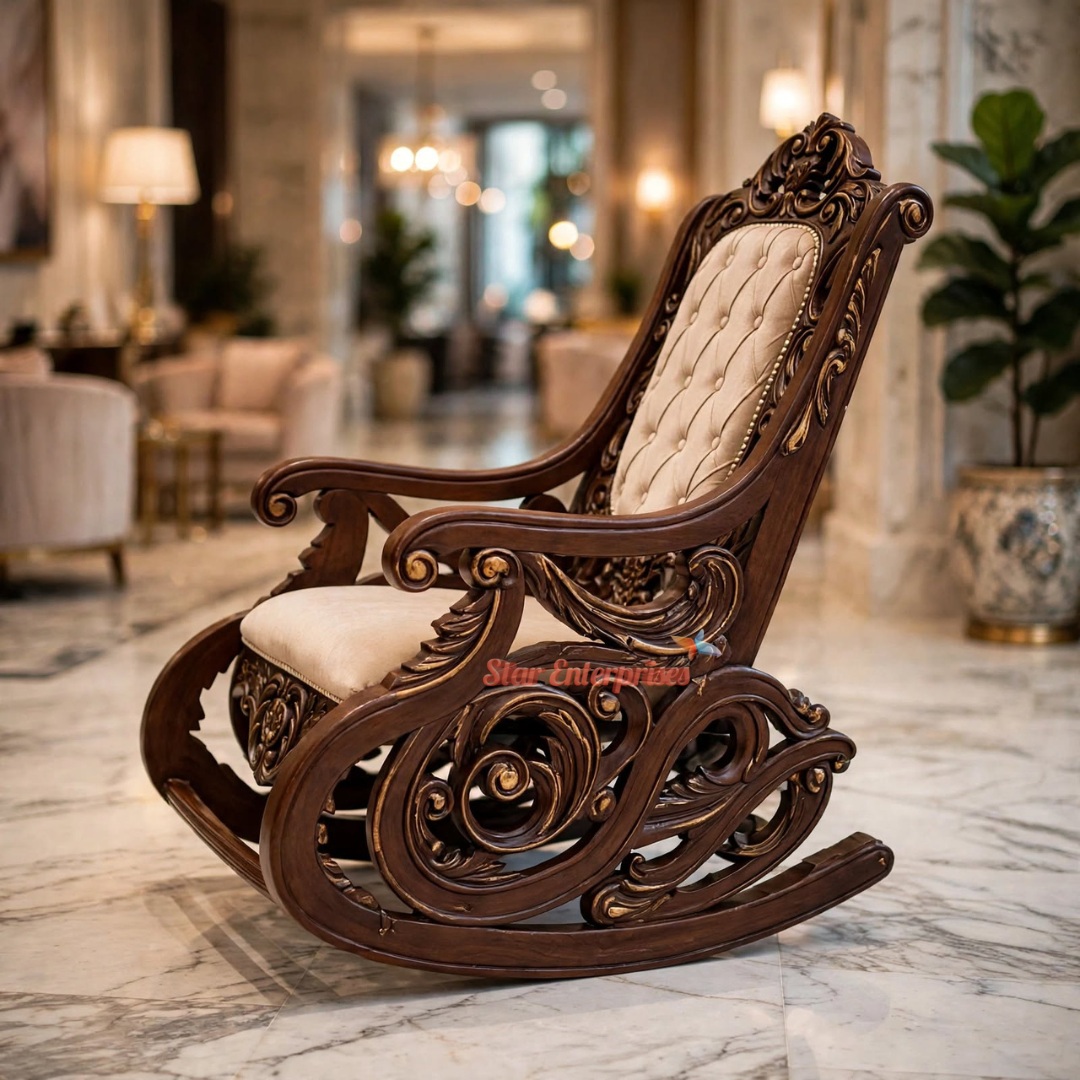 Classical Carved Rocking Chair BDCH-0132 - Image 2