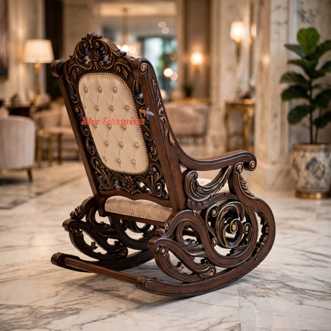 Classical Carved Rocking Chair BDCH-0132 - Image 3