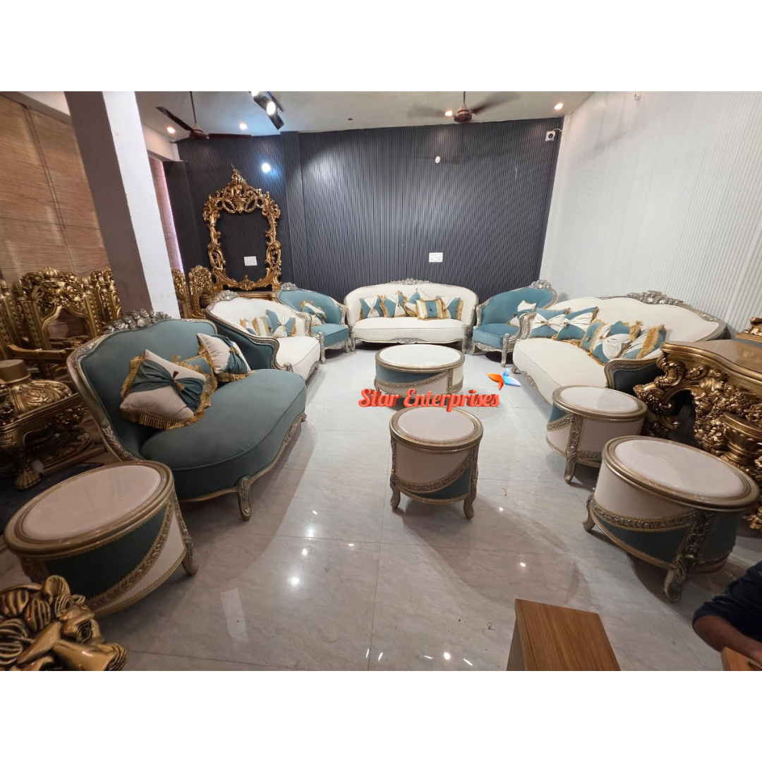 Classical Carved Victorian Style Sofa Set SOFA-0149 - Image 9