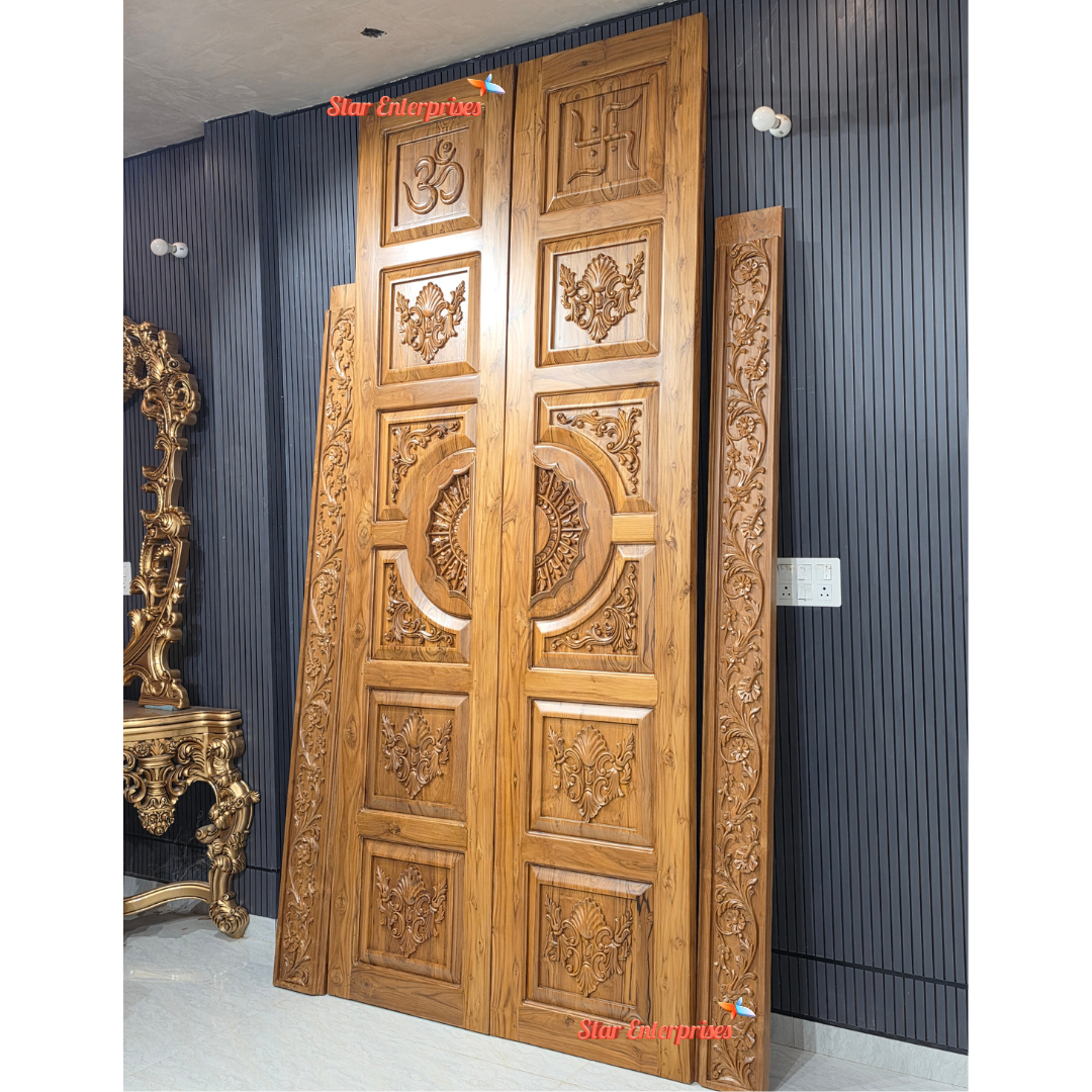 Premium Teak Wood Handcrafted Door DR-097 - Image 3