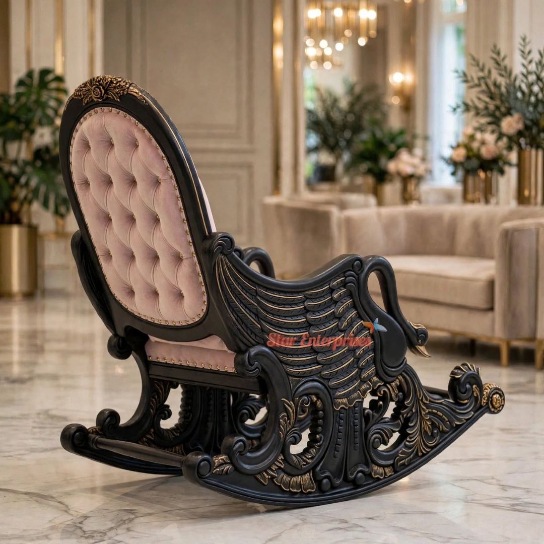 Premium Teak Wood Handcrafted Rocking Chair BDCH-0133 - Image 2