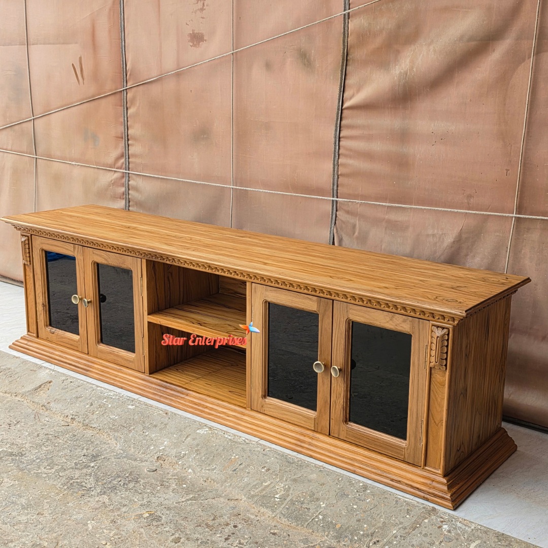 Premium Teak Wood TV Cabinet TVCB-067 - Image 4