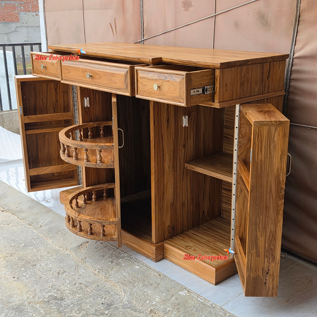 Teak Wood Classic Bar Cabinet BAR-047 - Image 2