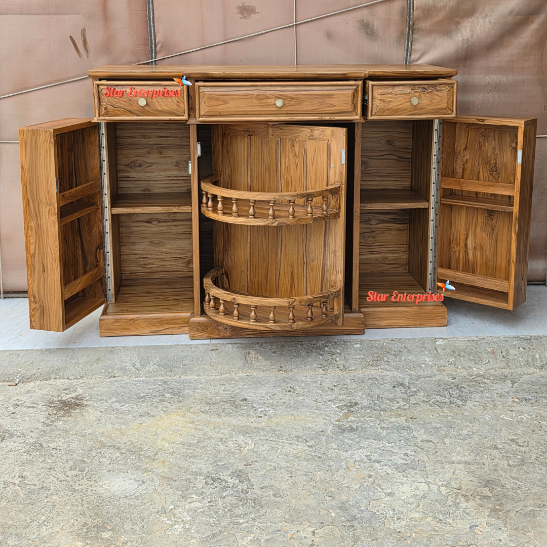 Teak Wood Classic Bar Cabinet BAR-047 - Image 4