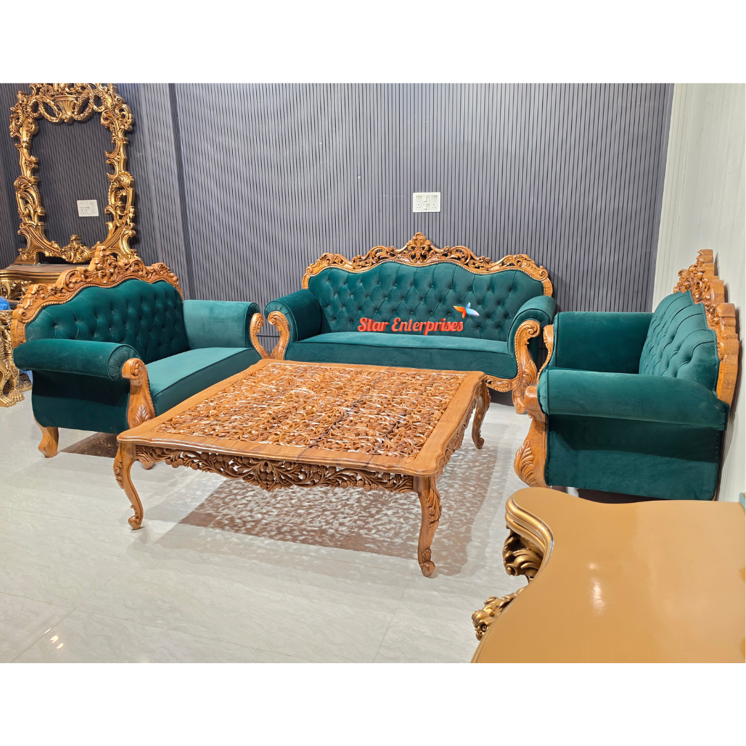 Wooden Antique Handcrafted Sofa Set SOFA-0150 - Image 6