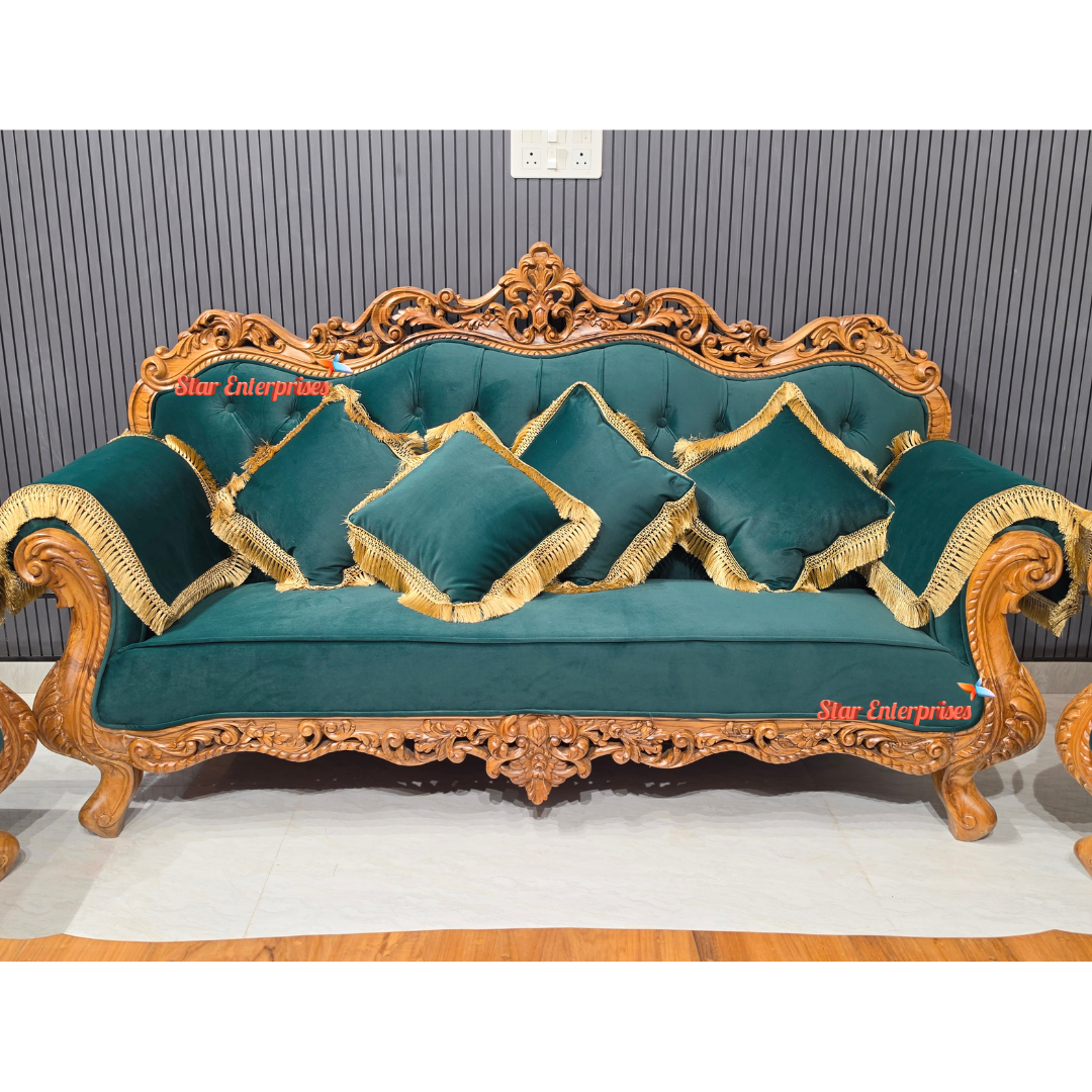 Wooden Antique Handcrafted Sofa Set SOFA-0150 - Image 2