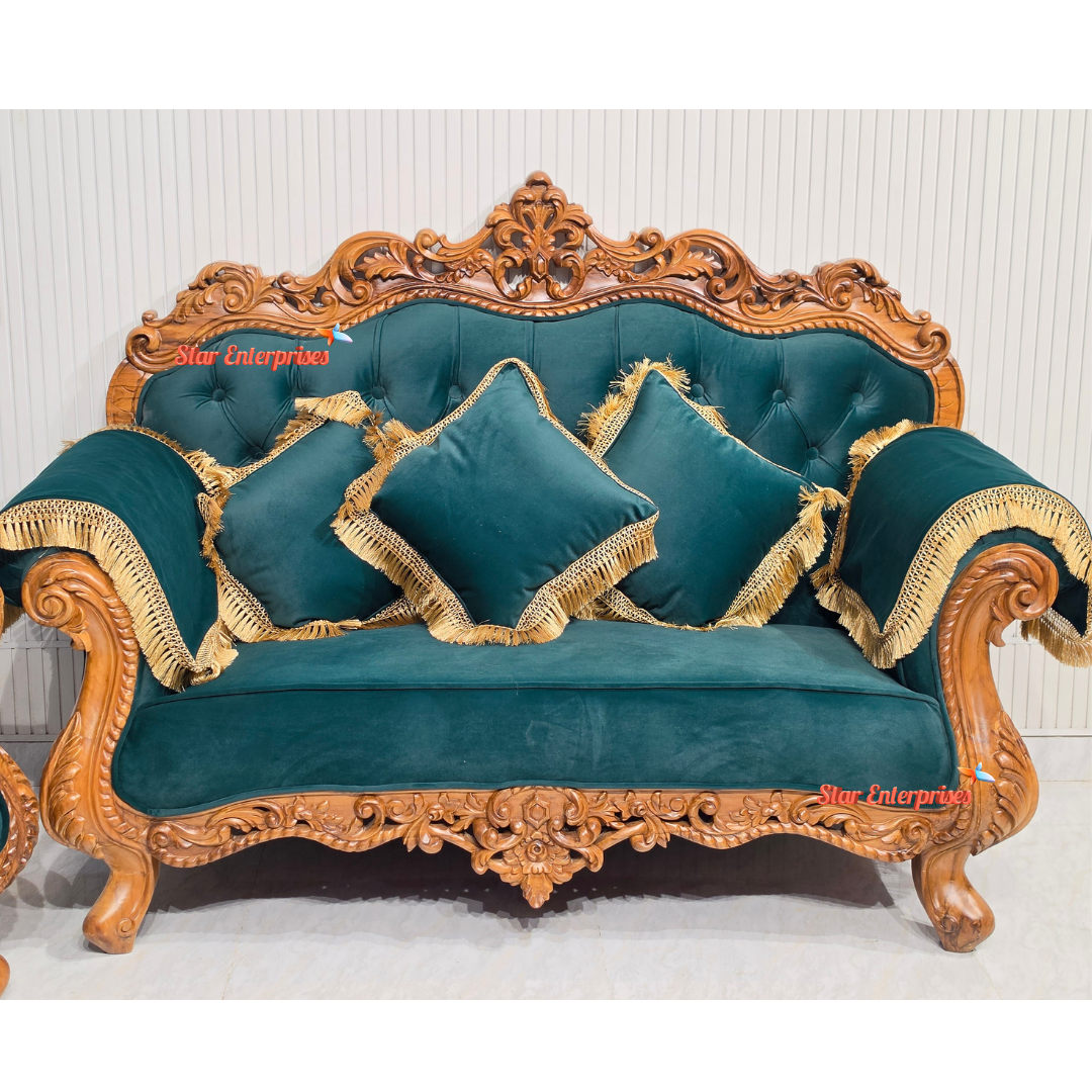 Wooden Antique Handcrafted Sofa Set SOFA-0150 - Image 4