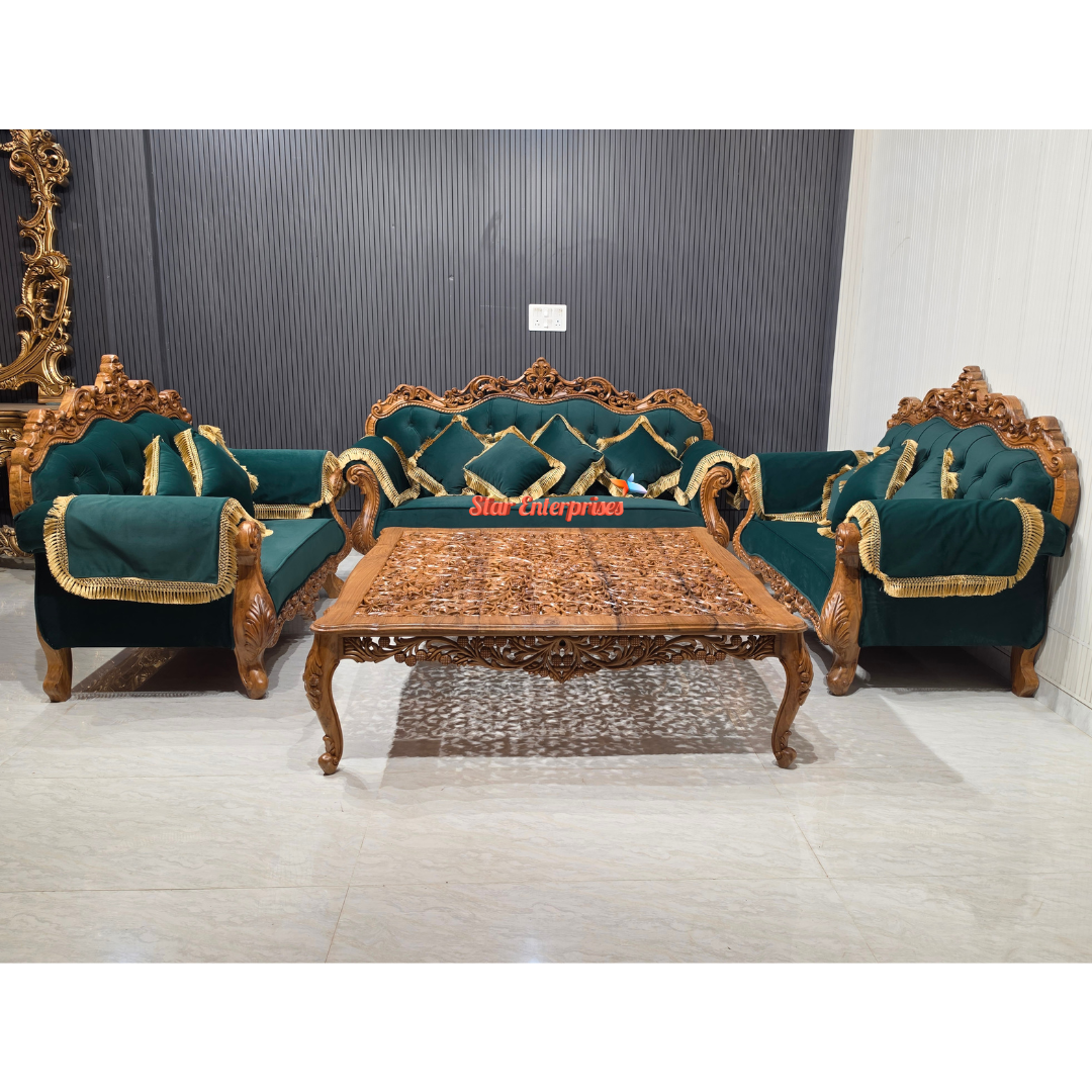 Wooden Antique Handcrafted Sofa Set SOFA-0150 - Image 3