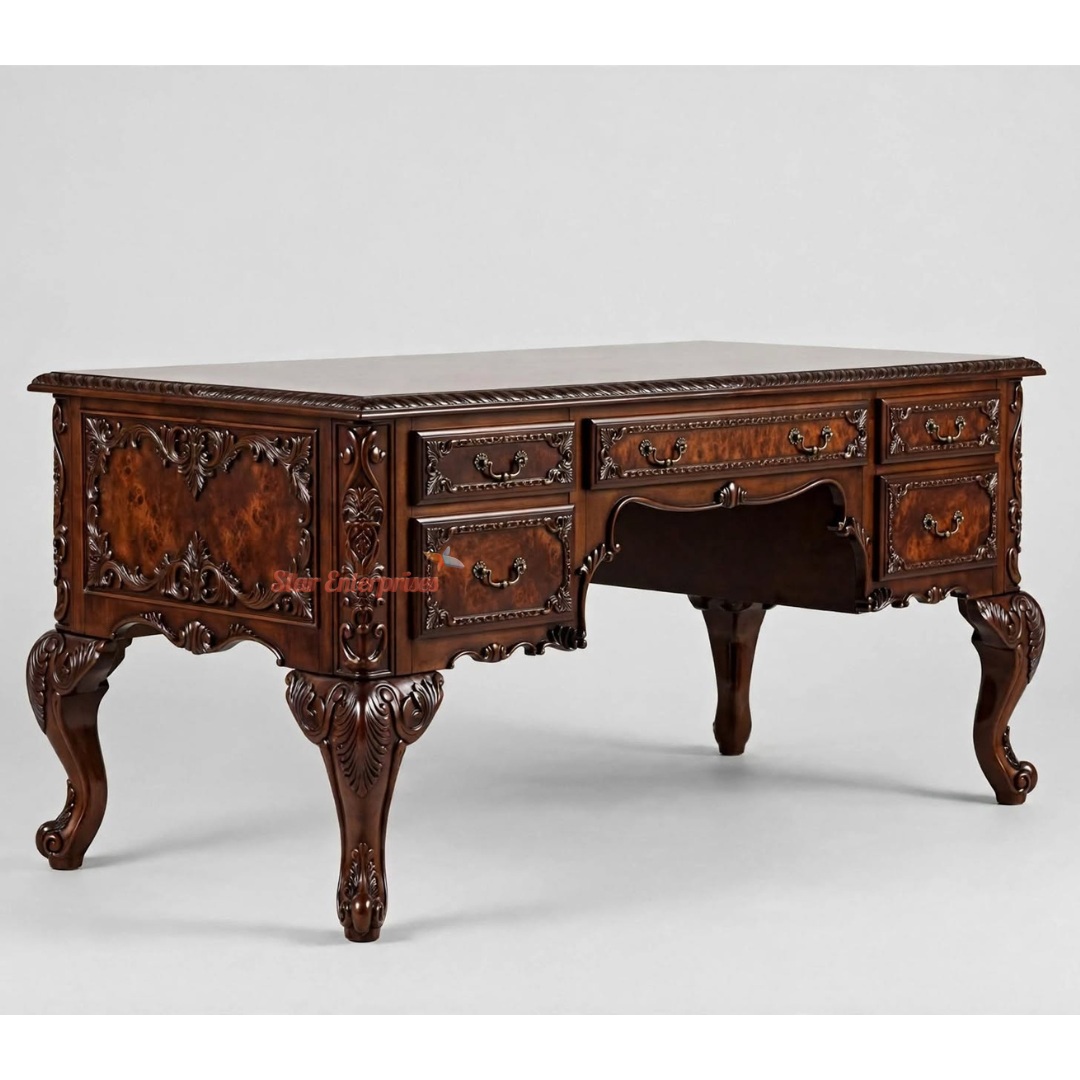 Wooden Classical Carved Office Desk OFD-040 - Image 3