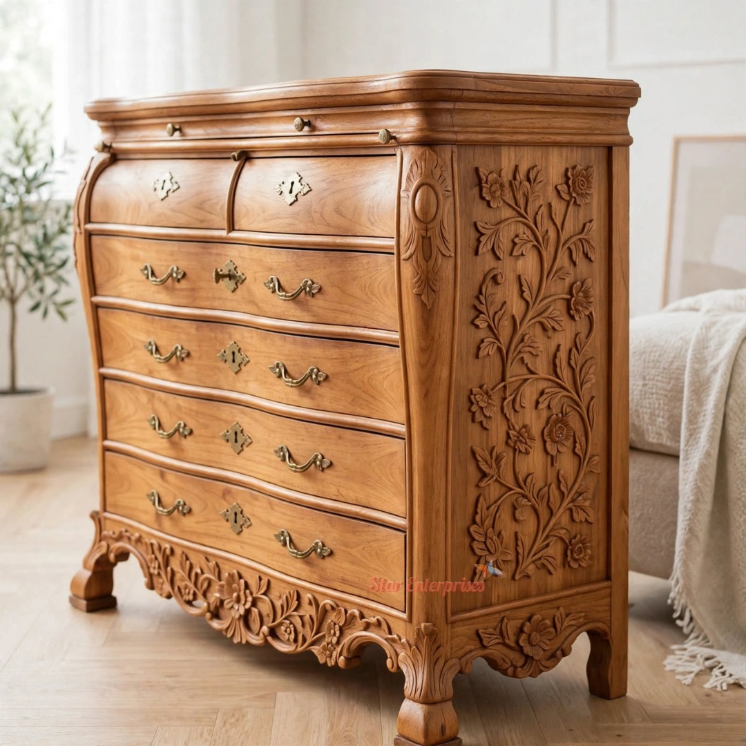 Wooden Handcrafted Chest of Drawers CHDR-071 - Image 2
