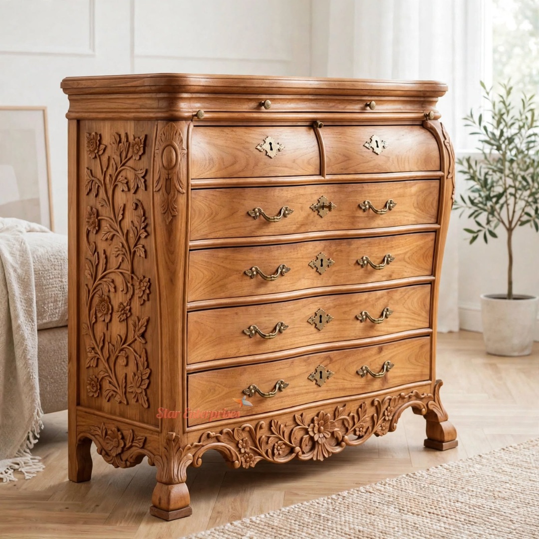 Wooden Handcrafted Chest of Drawers CHDR-071 - Image 3